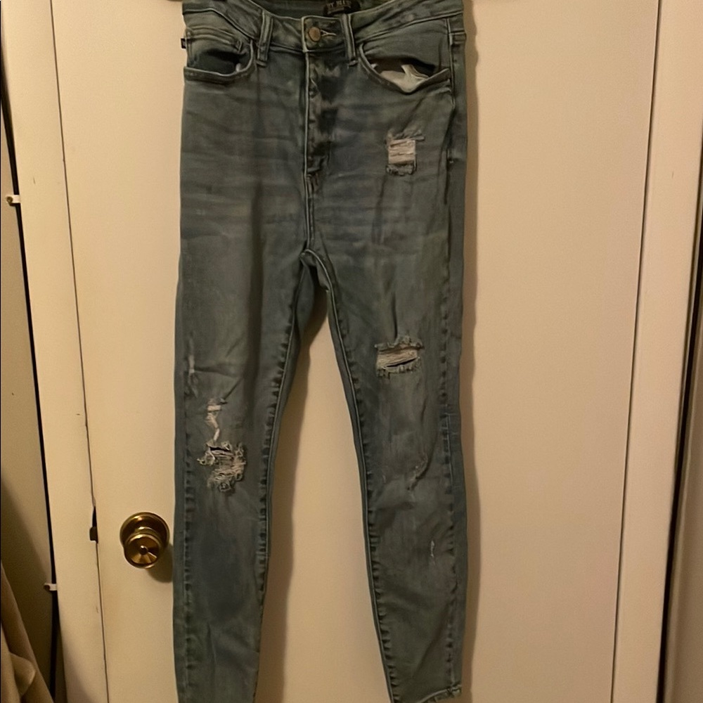 Judy Blue Skinny Distressed Blue Jeans